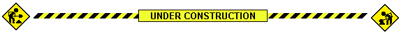 A yellow box with the text "UNDER CONSTRUCTION", bookended by a striped yellow and black bar and a construction worker yellow road sign. The worker in the sign is moving their shovel up and down from a pile of dirt in front of them.